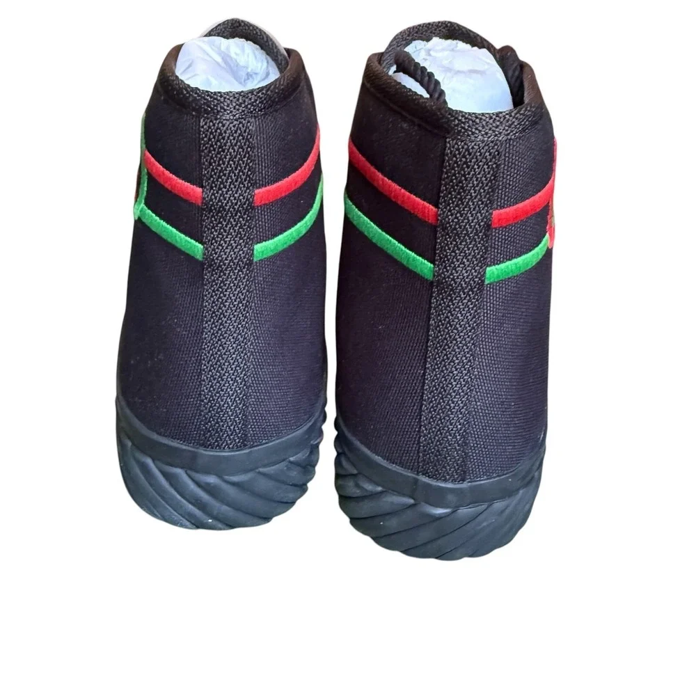 Gucci 703033 Mens Interlocking G High Black Canvas Sneakers Sizd G 7.5‎